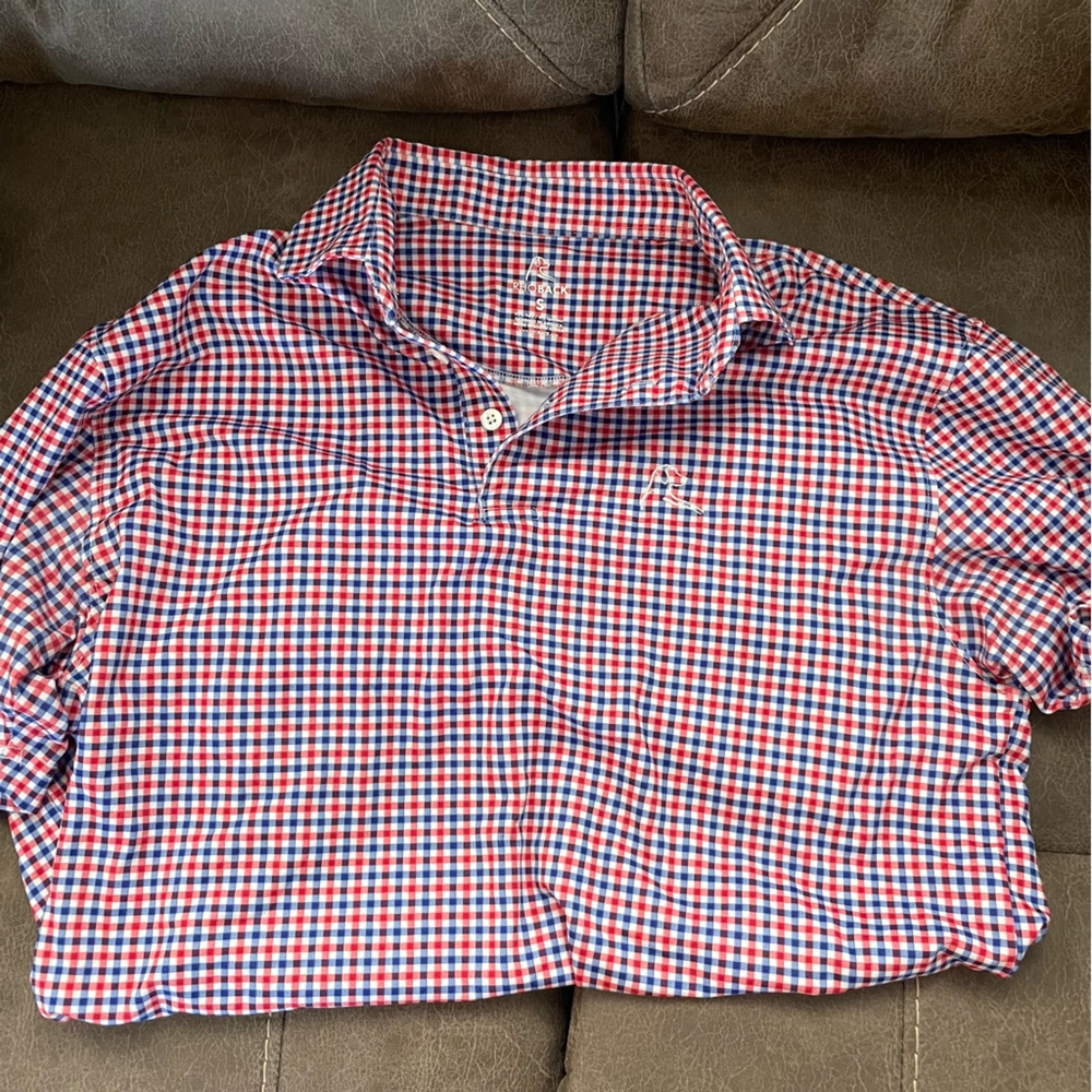 Rhoback Red and Blue Gingham America Polo